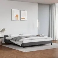 Giroletto con Testiera Grigio 160x200 cm in Similpelle 347511