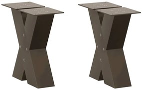 Gambe Tavolino Caffè A X 2 Pz Naturale 30x(30-31) Cm İn Acciaio /