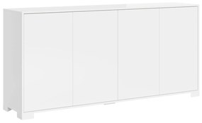 Madia e Porta TV Lumina con ante in bianco lucido e cashmere, Bianco Lucido / Madia 4 ante
