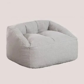 Poltrona Puff in tessuto (80 cm) Thiago Grigio Chiaro - Sklum