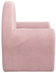 Divano letto per bambini rosa in morbido peluche