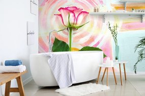 Carta da parati – Rosa su tela da pittura