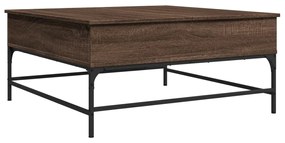 Tavolino salotto rovere marrone 95x95x45 cm multistrato metallo