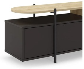 Tavolo TV nero in rovere 160x48 cm Hinoa - Marckeric