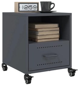 Comodini 2 Pz Antracite 36x39x43,5 Cm İn Acciaio /