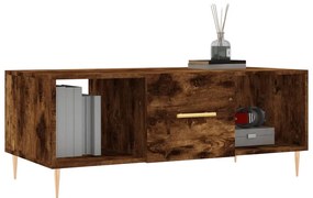 Tavolino da salotto rovere fumo 102x50x40 cm legno multistrato