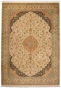 Cashmere Silk Tappeto orientale 200 x 280 Beige (Indian) Annodato A Mano