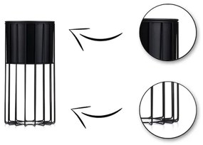 Vaso da fiori in metallo LOFT 42x20 cm nero