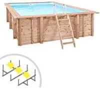 Piscina in legno rettangolare indipendente RIVA CARRE 6x4