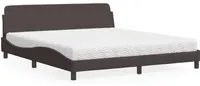 Letto con Materasso Marrone Scuro 180x200cm Tessuto 3208447