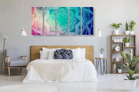 Quadri 5 pezzi – Mandala pastello