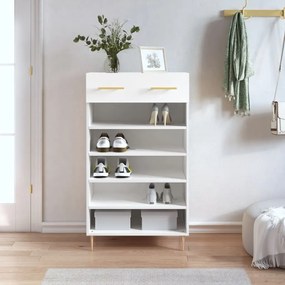 Scarpiera Bianca 60x35x105 Cm İn Legno Multistrato /