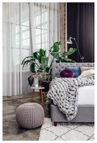 Poggiapiedi grigio con rivestimento in lavorato a maglia Jagger – Bonami Essentials