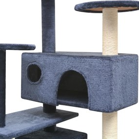 Albero per gatti con tiragraffi in sisal 125 cm blu scuro