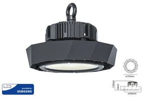 Faro Led Campana Industriale UFO 100W 4000k 90 Gradi 120LM/W IP65 Dimmerabile 1-10V Chip Smd Samsung Garanzia 5 Anni SKU-583