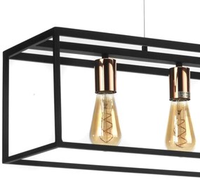 ONLI - Lampadario a sospensione con filo FLOKI 4xE27/15W/230V nero/rame