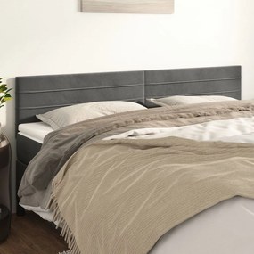 Testiere 2 Pz Grigio Scuro 100x5x78/88 Cm İn Velluto /