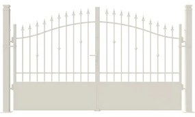 Cancello manuale battente Civetta in ferro, apertura centrale, L 308.5, H 150-180 cm, di colore bianco