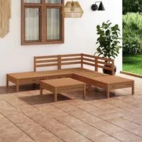 Set Salotto da Giardino 6 pz in Legno Massello di Pino Miele 3082645