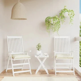 Cuscini Per Sedia 2pz Bianco Crema 40x40x7 Cm İn Tessuto Oxford /