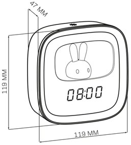 Lampada notturna dimmerabile LED con sveglia BUNNY LED/1,2W/5V 3000K
