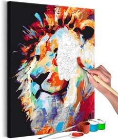 Quadro fai da te Portrait of a Colourful Lion