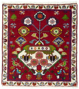 Shiraz Tappeto 60 x 60 Rosso (Iran) Annodato A Mano