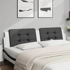 Cuscino Testiera Nero E Bianco 200 Cm İn Similpelle /