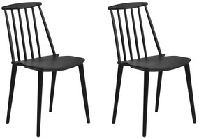 Set di 2 sedie plastica nero VENTNOR Beliani