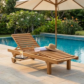 FIBULA - lettino prendisole in legno di teak