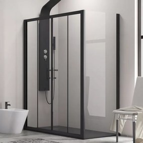 Box doccia 150x70 angolo doppio scorrevole colore nero KFN6000S - KAMALU