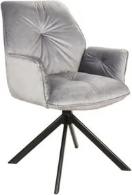 Sedia imbottita Boogie II Velvet - Grigio