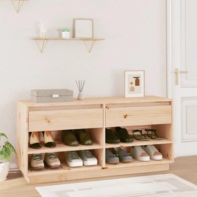 Scarpiera 110x34x52 Cm İn Legno Massello Di Pino /