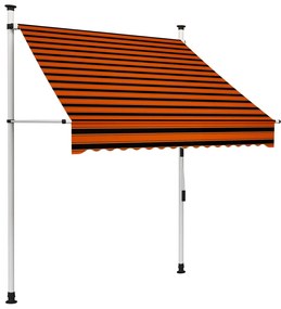 Tenda Da Sole Retrattile Manuale 150 Cm Arancione E Marrone /