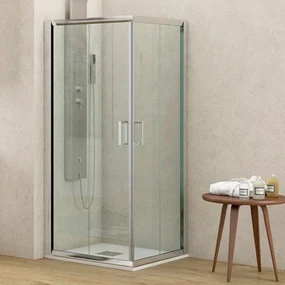 Kamalu - Box doccia ad angolo 80x70 altezza 180cm cristallo trasparente K410