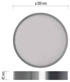 Plafoniera LED LED/28,5W/230V 3000/3500/4000K diametro 30 cm cromo