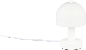 Lampada da tavolo bianca con paralume in vetro (altezza totale 19 cm) Glenn – Trio