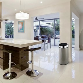 Cestino per la spazzatura grigio tortora in acciaio touch 30 l – MSV