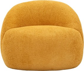 Poltrona color senape con rivestimento in bouclé Ginerva – Mauro Ferretti