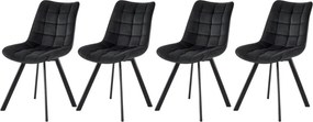 Set di 4 sedie K332 in velluto nero