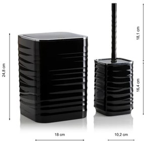 Set da bagno WAVE 5 pz nero/cromo