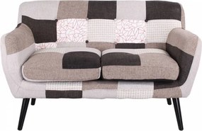 Divano 2 posti 130 cm - tessuto Patchwork Elegant imbottito ELLEN