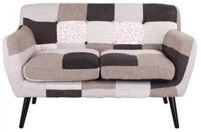 Divano 2 posti 130 cm - tessuto Patchwork Elegant imbottito ELLEN