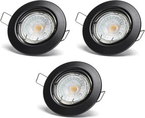 Aigostar - SET 3x faretti da incasso LED 1x GU10/4,5W/230V 3000K nero