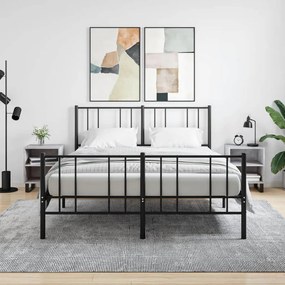 Comodini 2 Pz Grigio Cemento 40x30x50 Cm İn Legno Multistrato /