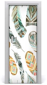 Sticker porta Piume etniche 95x205 cm