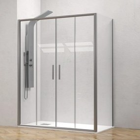 Box doccia 70x190 telaio argento opaco doppio scorrevole | KE-6000A - KAMALU