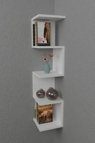 Mensola Ad Angolo Zig-Zag 5 Ripiani 25x25x109 Musa Bianca