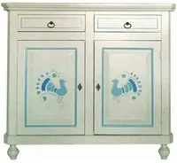 Madia credenza 2 porte in legno shabby chic bianco consumato 112x49x98