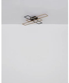 Globo 67208-40G -Plafoniera LED DAKARI 40W/230V 3000K 60x80 cm nero/oro